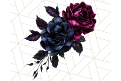 Gothic Floral PNG, Dark Aesthetic Flowers Clipart Print Product Image 3