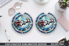 Car Coaster Sublimation| Christmas Coaster PNG Design Product Image 1