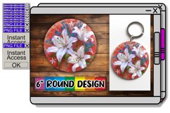 Vibrant Glitter Blossom Round Design Summer Style Keychain Product Image 1