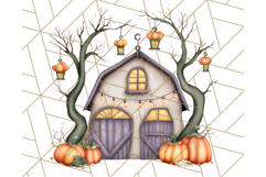 Halloween Cottagecore Barn PNG Clipart, Fall Style Product Image 3