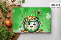 Cute Pot of Gold Smiling Cutting Board PNG Sublimation Desig Product Image 1