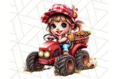 Kids Farm Clipart, Cute Farmer and Farm Animal PNG Product Image 3