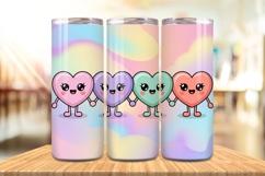 Valentine’s Day Kawaii Hearts Tumbler Wrap PNG Big Bundle Product Image 3