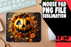 Radiant Mouse Mat PNG Style, 3D Pumpkin Product Image 1