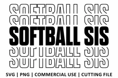 Softball Sis SVG | Stacked SVG Product Image 2