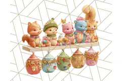 Tiny Carnival Friends Clipart PNG, Animal Fair Festival Product Image 3
