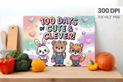 100 days of school Cutting Board PNG Design, Teacher PNG Product Image 1