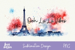 Eiffel Tower Fireworks Sublimation Design Paris PNG Clipart Product Image 2