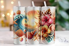 Flowers &amp; Seashells Tumbler Wrap | Sublimation | Tumblers Product Image 1