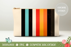 Stripes Cosmetic Bag, Retro Cosmetic Bag Template Product Image 1