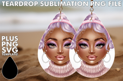 Stylish Teardrop EARRINGS Ideas PNG, Afro Girl Product Image 1