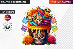 Dia de los muertos cupcake, Day of the dead Clipart, Mexican Product Image 1