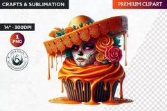 La catrina cupcake, Day of the dead Clipart, Mexican png Product Image 1