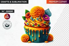 Dia de los muertos cupcake, Day of the dead Clipart, Mexican Product Image 1