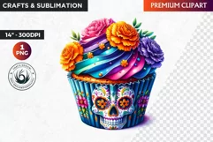Dia de los muertos cupcake, Day of the dead Clipart, Mexican Product Image 1