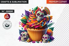 Dia de los muertos cupcake, Day of the dead Clipart, Mexican Product Image 1