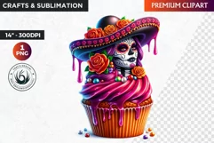 La catrina cupcake, Day of the dead Clipart, Mexican png Product Image 1