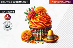 Dia de los muertos cupcake, Day of the dead Clipart, Mexican Product Image 1