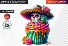 La catrina cupcake, Day of the dead Clipart, Mexican png Product Image 1