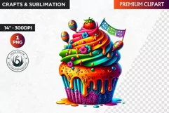 Dia de los muertos cupcake, Day of the dead Clipart, Mexican Product Image 1