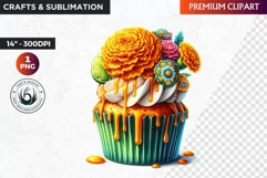 Dia de los muertos cupcake, Day of the dead Clipart, Mexican Product Image 1