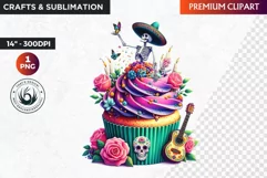 Dia de los muertos cupcake, Day of the dead Clipart, Mexican Product Image 1