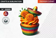 Dia de los muertos cupcake, Day of the dead Clipart, Mexican Product Image 1
