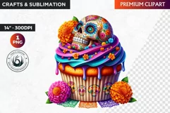 Dia de los muertos cupcake, Day of the dead Clipart, Mexican Product Image 1