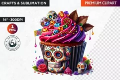 Dia de los muertos cupcake, Day of the dead Clipart, Mexican Product Image 1