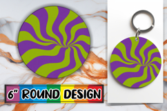Playful Circle Car Coaster Sublimation, Funky Pattern Product Image 1