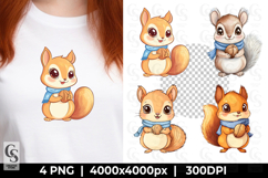Cute Squirrel with Nut Clipart Sublimation PNG Product Image 1