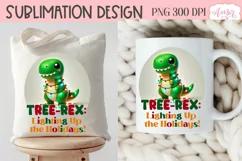 Christmas dinosaur sublimation PNG, Funny Christmas PNG Product Image 5