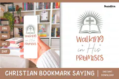Christian Bookmark Saying SVG | Walking in His Promises Product Image 1