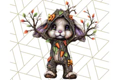 Halloween Bunny Clipart, Cute Bunnies in Costumes PNG Product Image 3