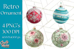 Retro Ornament Clipart PNG, Vintage Christmas Clip Art Product Image 1