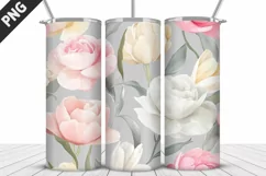 Flowers Tumbler Wrap | Sublimation Design | Tumble PNG Product Image 4