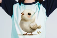 Cute Dove Bird Baby Watercolor Handmade illustration Product Image 2