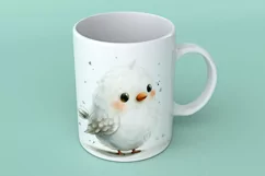 Cute Dove Bird Baby Watercolor Handmade illustration Product Image 3