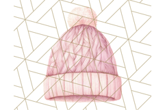 Watercolor Winter Hats and Scarves Clipart PNG Product Image 3