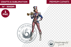 4th of July Character clipart, Patriotic Americana PNG Product Image 1