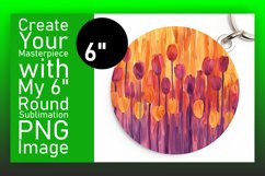 Blooming Stripe Circles: Sublimation Circle &amp; Keychain Product Image 1