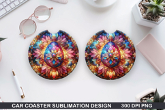 Bright Egg Car coaster sublimation, Easter Coaster PNG Product Image 1