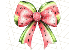 Watercolor Summer Bow Clipart PNG, Coquette Bright Bow Png Product Image 3