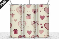 Valentines Love Skinny Tumbler PNG Wrap| Valentines Tumbler Product Image 4