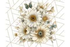 Sunflower and Butterfly PNG Clipart, Bright Jewel Tones Png Product Image 3