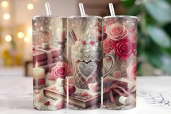 Flowers &amp; Hearts Valentine's Day Tumbler Wrap Sublimation Product Image 1
