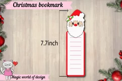 Christmas Santa Claus bookmark Template svg, paper cut svg Product Image 3