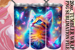 Radiant joy 20oz tumbler wrap, Cat Product Image 1