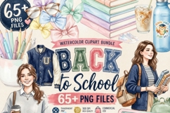 Back to School Aesthetic Clipart Bundle | 65 Watercolor Product Image 15