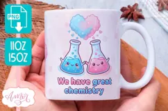Cute Valentine Mug Wrap PNG, Funny Valentines mug template Product Image 1